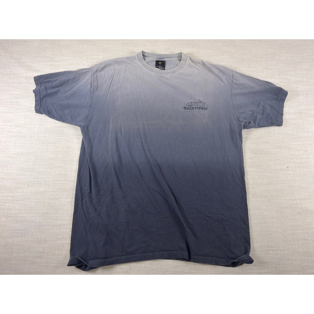 Copa Banana Easyriders T-Shirt Mens XL Blue Grey Ombre Dip Dye Embroidered Logo
